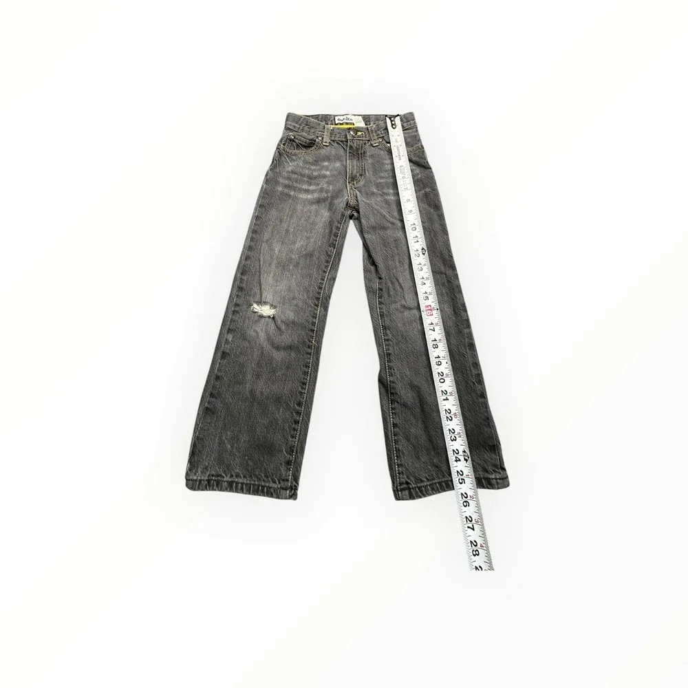 OshKosh Jeans Kids‎ Size 6 Black Faded Regular Fit Distressed Straight Leg Denim